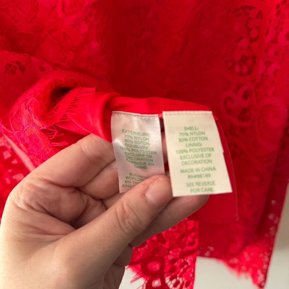 Lilly Pulitzer Red Lace Dressy Blouse M NWOT | Evening & Event Valentines Day - Picture 6 of 6